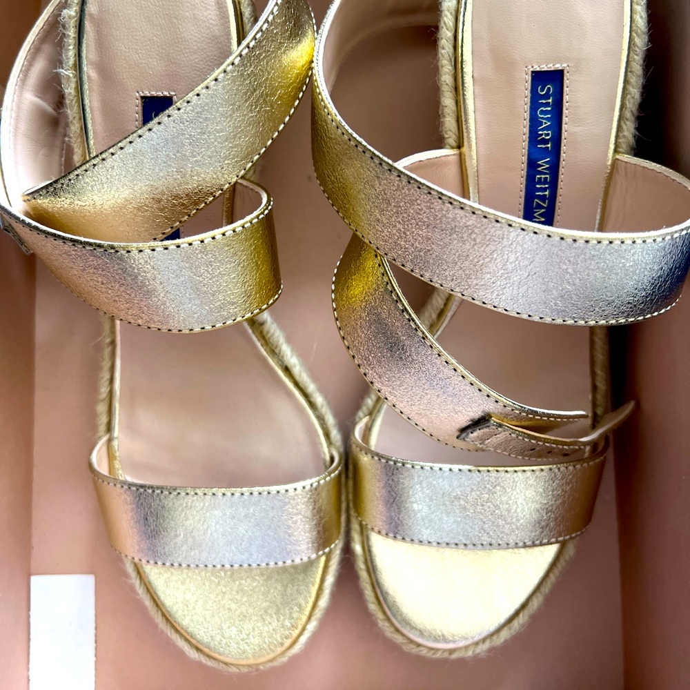 Stuart Weitzman Wedges Metallic Gold (LEXIA)